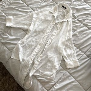 White button down cover up